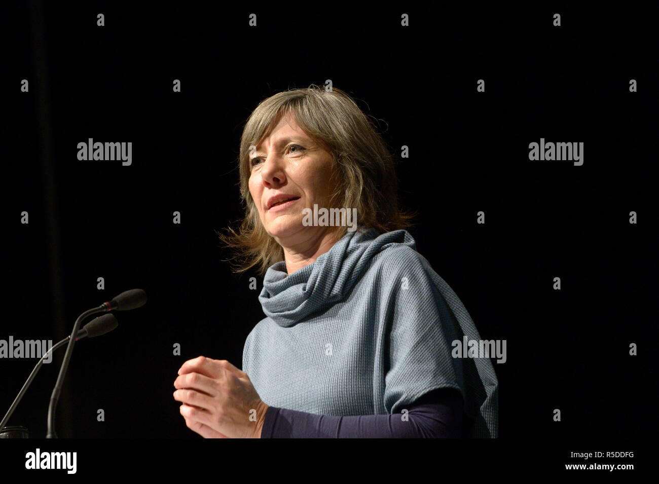Vienna, Austria. 01 December, 2018. 80th National Assembly of the Greens Vienna. For a new beginning of the Vienna Greens. Picture shows top candidate Birgit Hebein.  Credit: Franz Perc / Alamy Live News Stock Photo