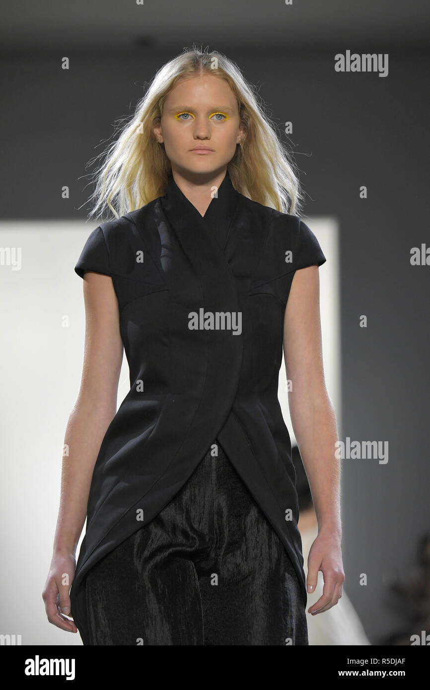 NEW YORK NY SEPTEMBER 11 A model walks the runway for Hogan McLaughlin during New York Fashion Week The Shows at Gallery II at Spring Studios on Stock Photo Alamy