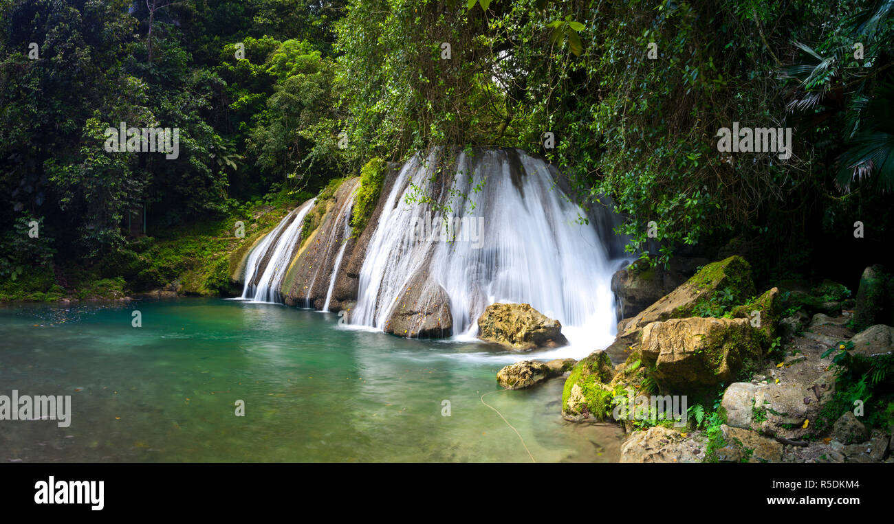Reach Falls, St. Thomas Parish, Jamaica, Caribbean Stock Photo