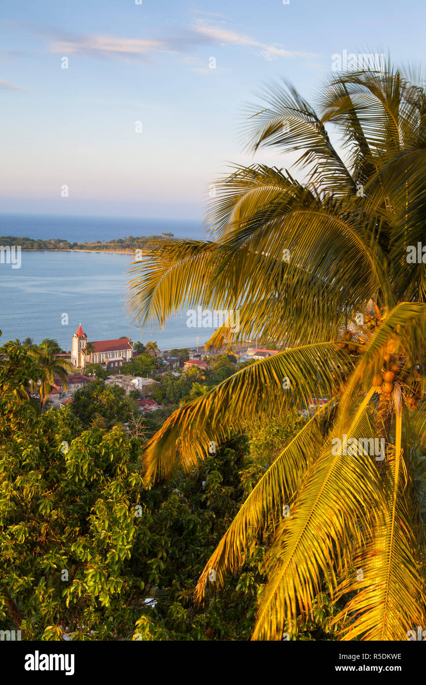 Elevated view over Port Antonio, Portland Parish, Jamaica, Caribbean Stock Photo