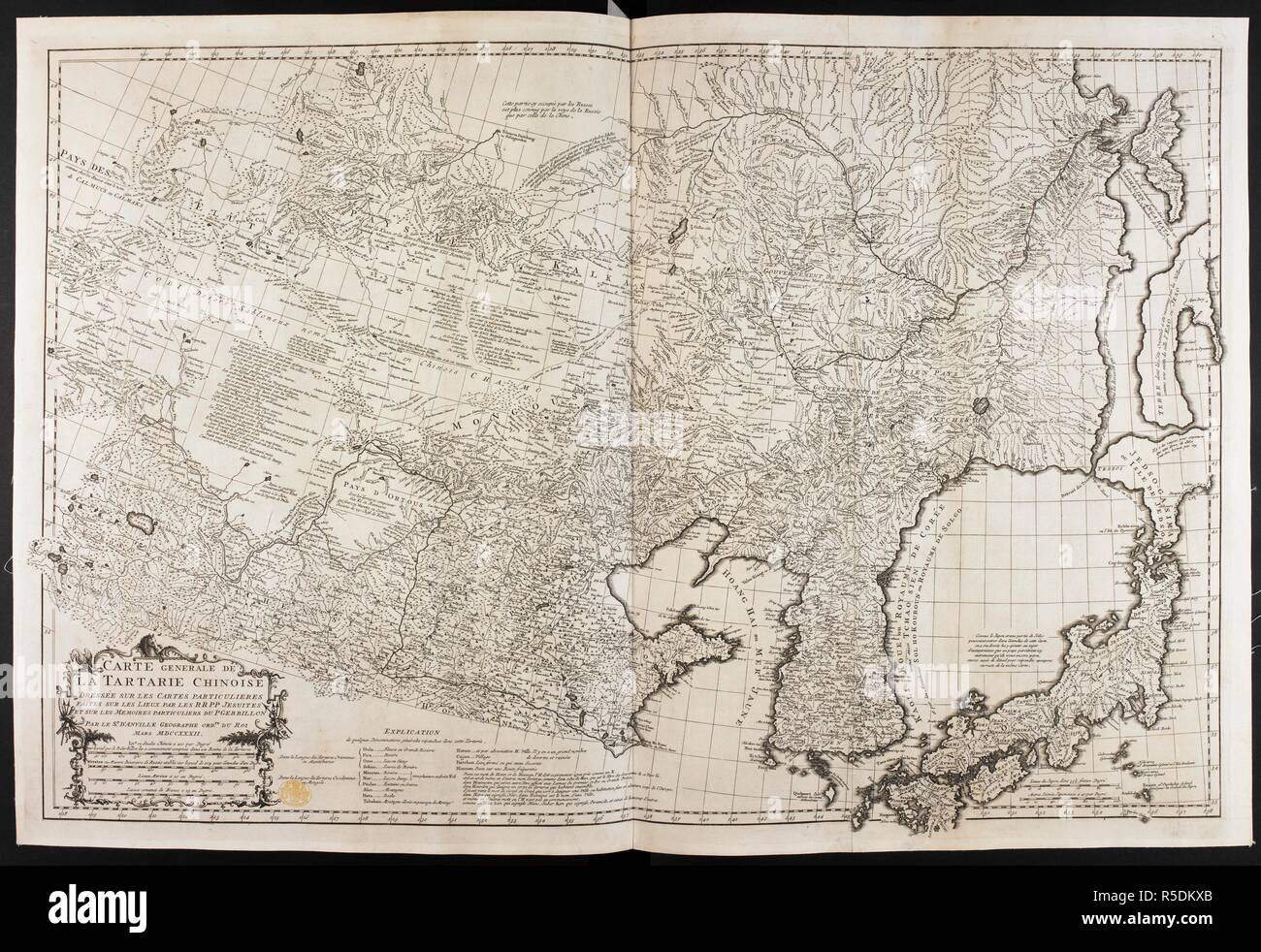 A Map Of Chinese Tartary Carte Gei Nei Rale De La Tartarie Chinoise Paris 1732 Source Maps K Top 114 46 Language French Author D Anville Stock Photo Alamy