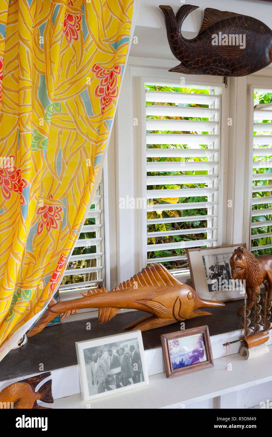 Interior of Noel Coward's Beach House, Blue Harbour, Roundhill, St