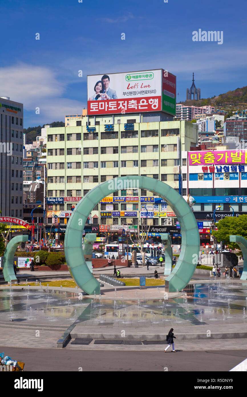 Korea, Gyeongsangnam-do, Busan,  Busan station square infront of Busan railway station Stock Photo