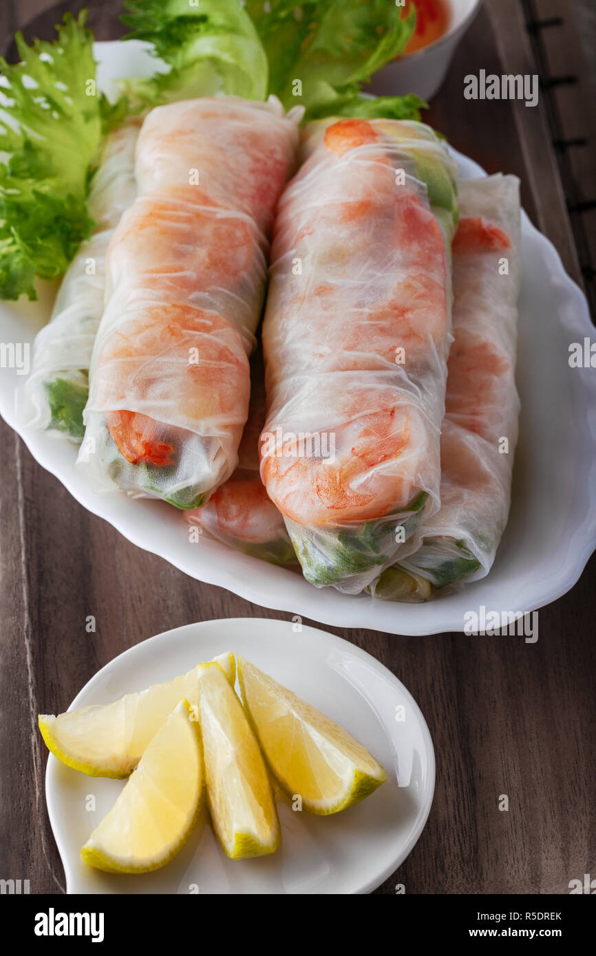 Vietnamese Rice Paper Rolls Stock Photo Alamy