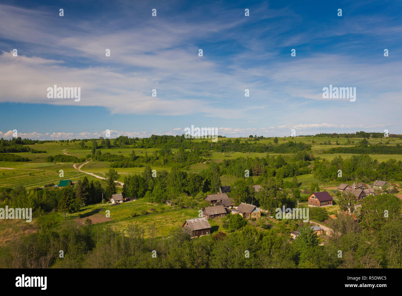 Russia, Pskovskaya Oblast, Stary Izborsk, ruins of the oldest stone fortress in Russia, Stock Photo