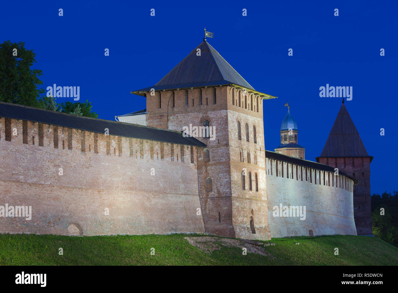 Russia, Novgorod Oblast, Veliky Novgorod, outer walls of the Novgorod Kremlin Stock Photo