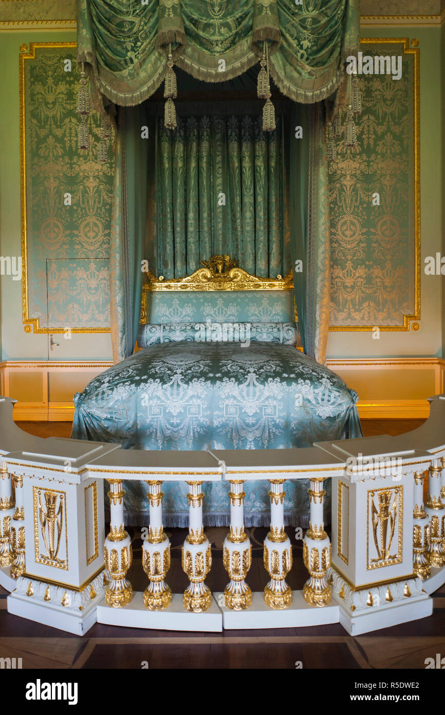 Russia, Leningradskaya Oblast, Gatchina, Gatchina Palace, bedroom of the Czarina Stock Photo
