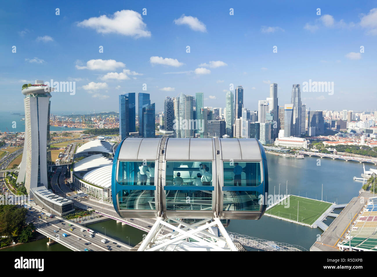 Singapore, Elevated view over the City Centre and Marina Bay Stock Photo