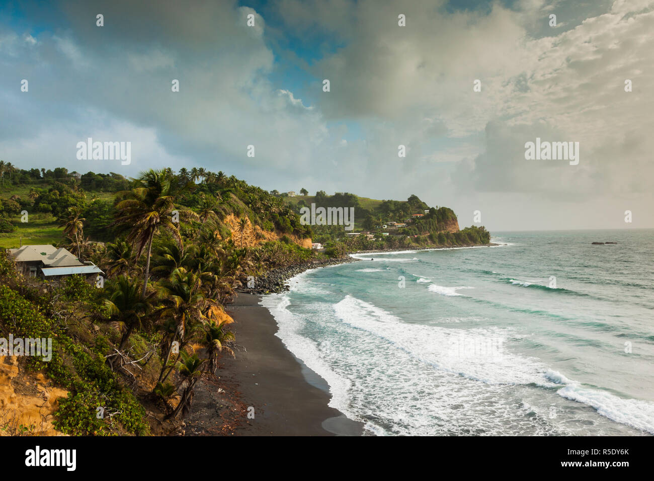 St. Vincent and the Grenadines, St. Vincent, Windward Coast, San Souci, cliffs Stock Photo