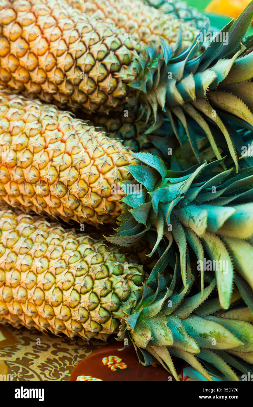 St. Vincent and the Grenadines, Bequia, Port Elizabeth, pineapples Stock Photo
