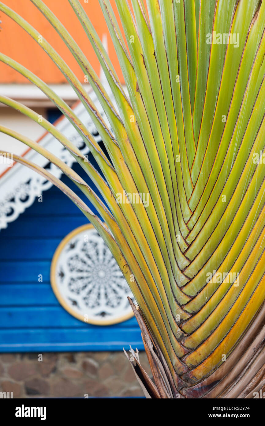 St. Vincent and the Grenadines, Bequia, Port Elizabeth, beach house detail Stock Photo