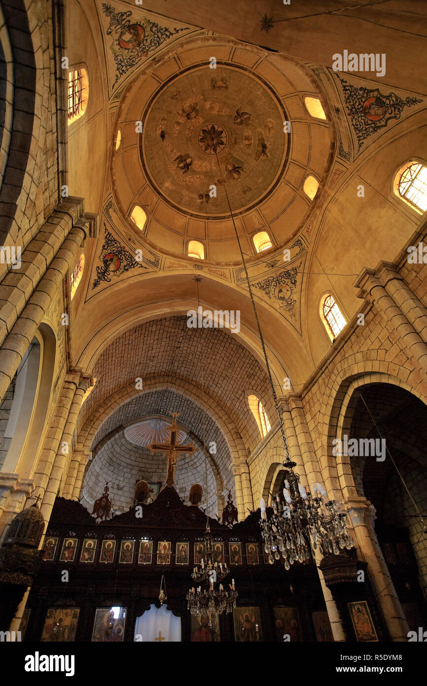 Syria, Qala'at al hosn surroundings, St. George's Monastery Stock Photo