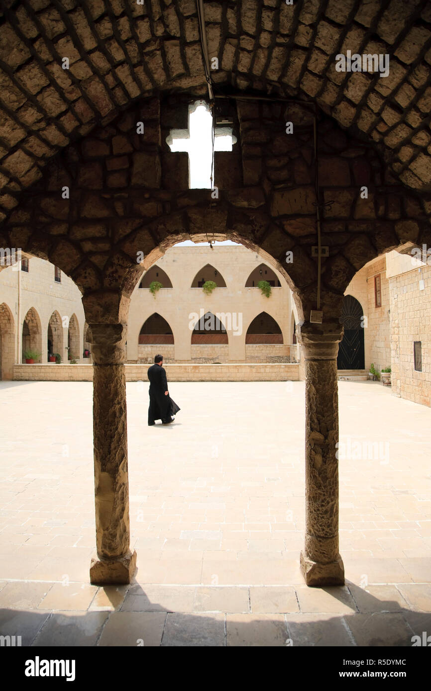 Syria, Qala'at al hosn surroundings, St. George's Monastery Stock Photo