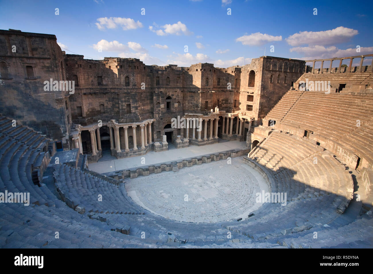 Syria, Bosra, ruins of the ancient Roman town (a UNESCO site), Citadel and Theatre Stock Photo