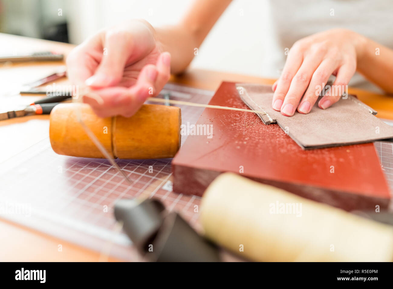 Handmade leather Stock Photo