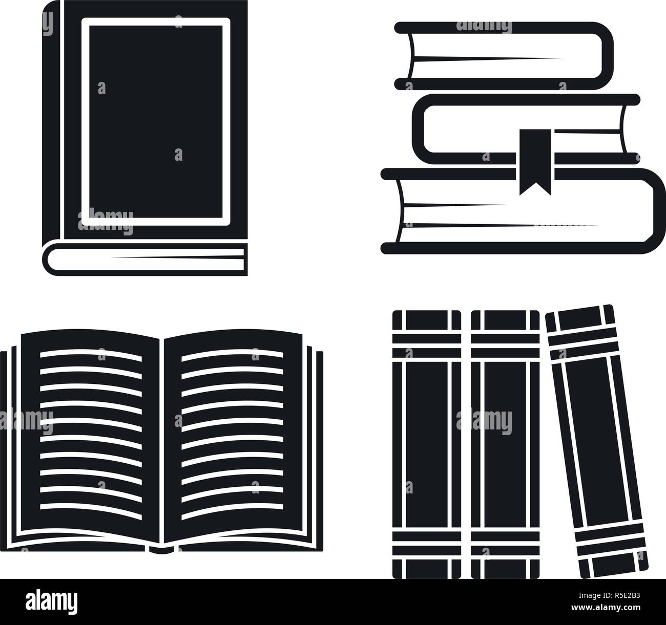 Library old books icon set. Simple set of library old books vector ...
