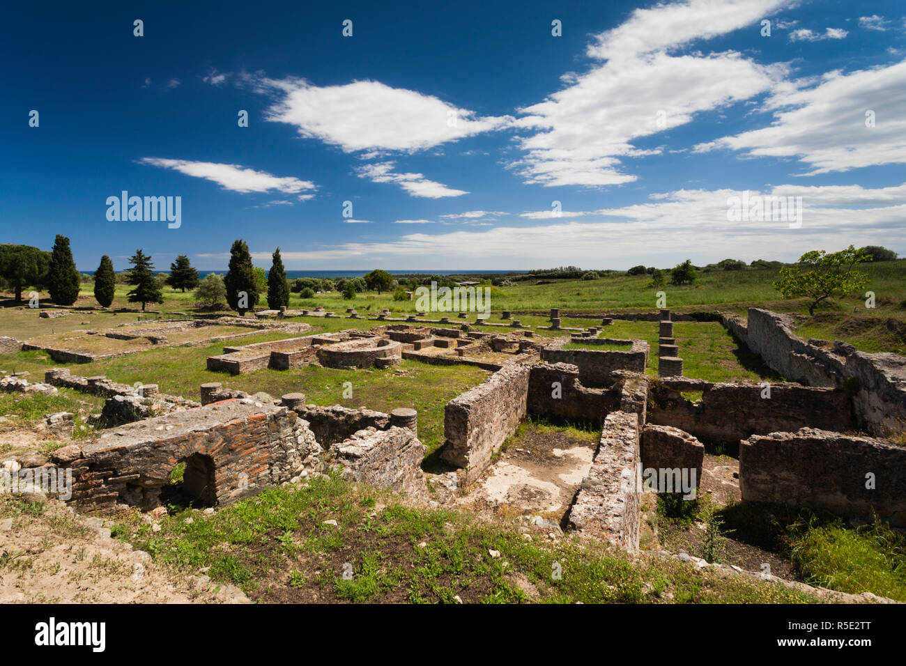 France, Corsica, Haute-Corse Department, Costa Serena Region, Aleria, Ancient Aleria, Greek and Roman ruins Stock Photo