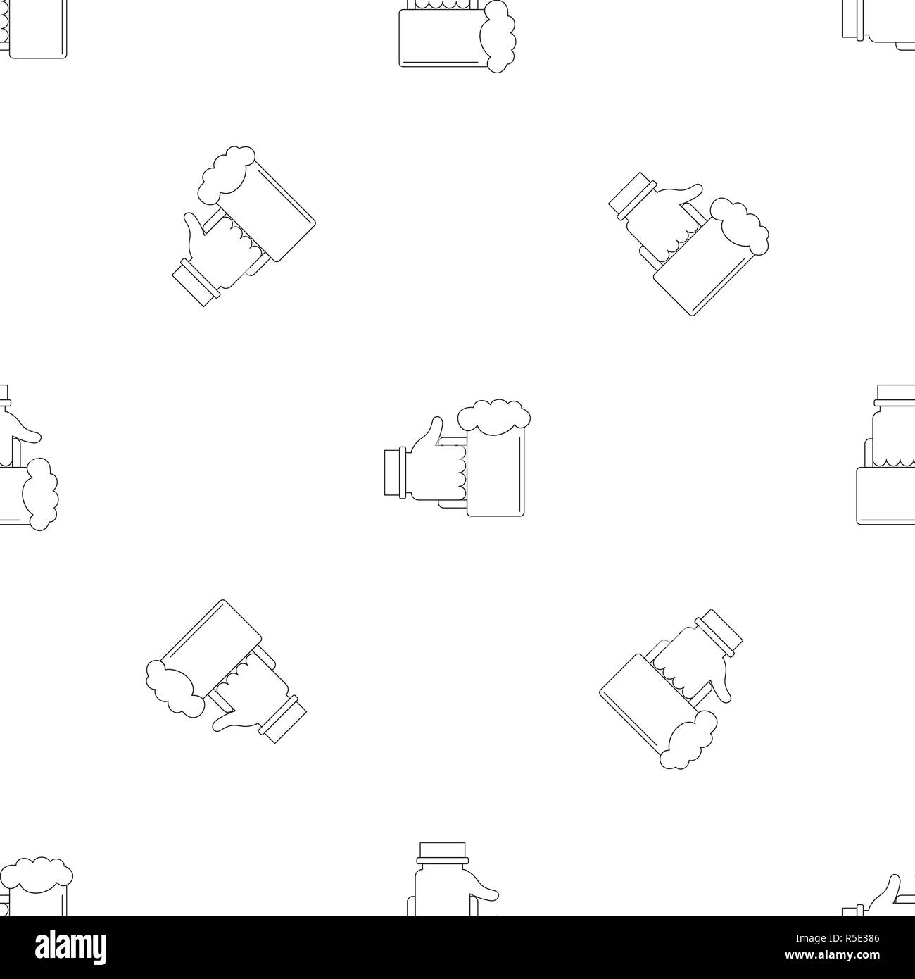 Beer in hand pattern seamless vector repeat geometric for any web ...