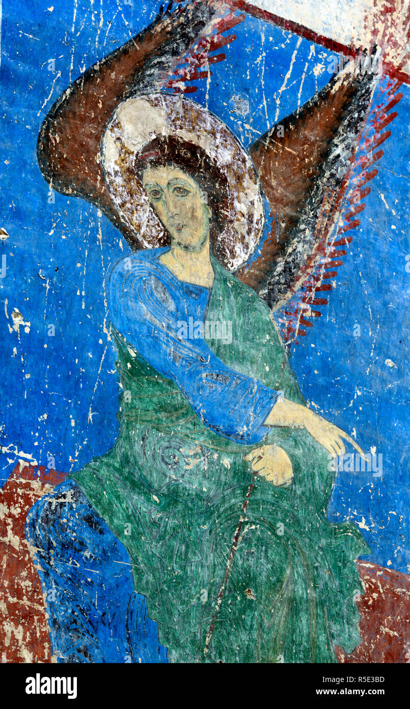 Mural painting (13th century), monastery church, Kintsvisi, Shida Kartli, Georgia Stock Photo
