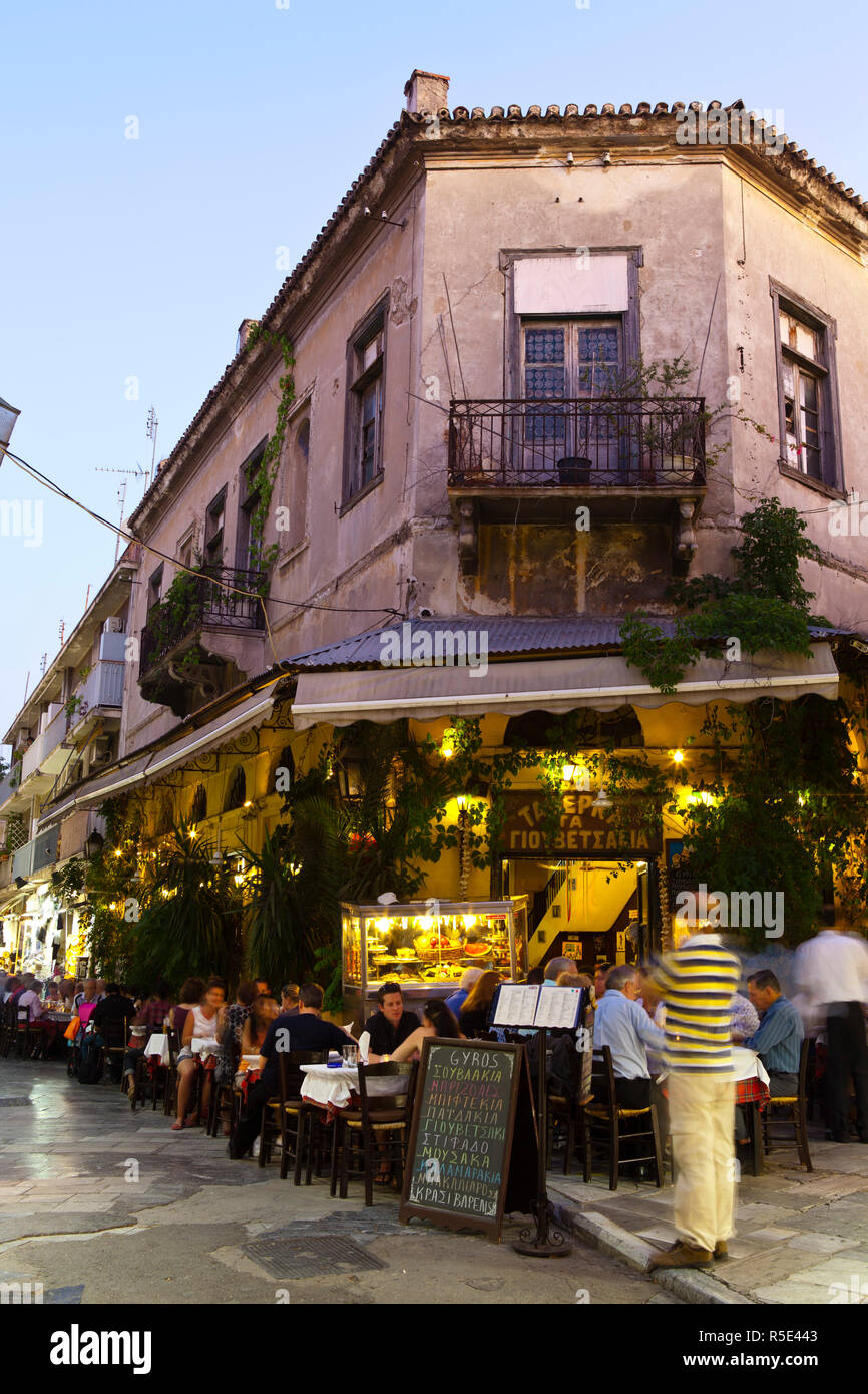 Plaka Restaurants, Plaka District, Athens, Greece Stock Photo Alamy