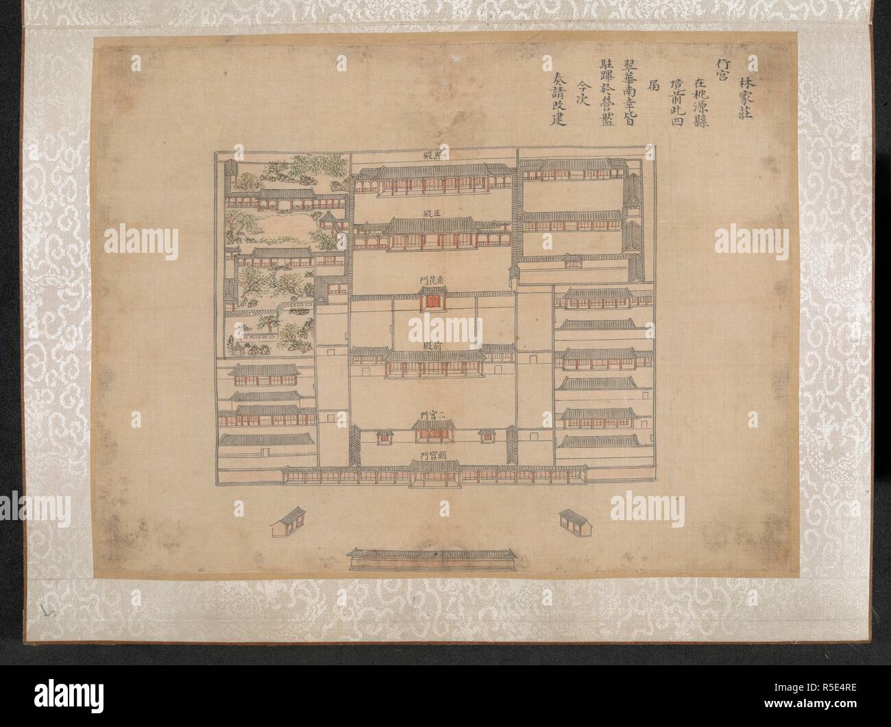 View of an  imperial resting place along the Grand Canal, c. 1770â€™. China, c.1770. Source: Or.12895. Language: Chinese. Stock Photo