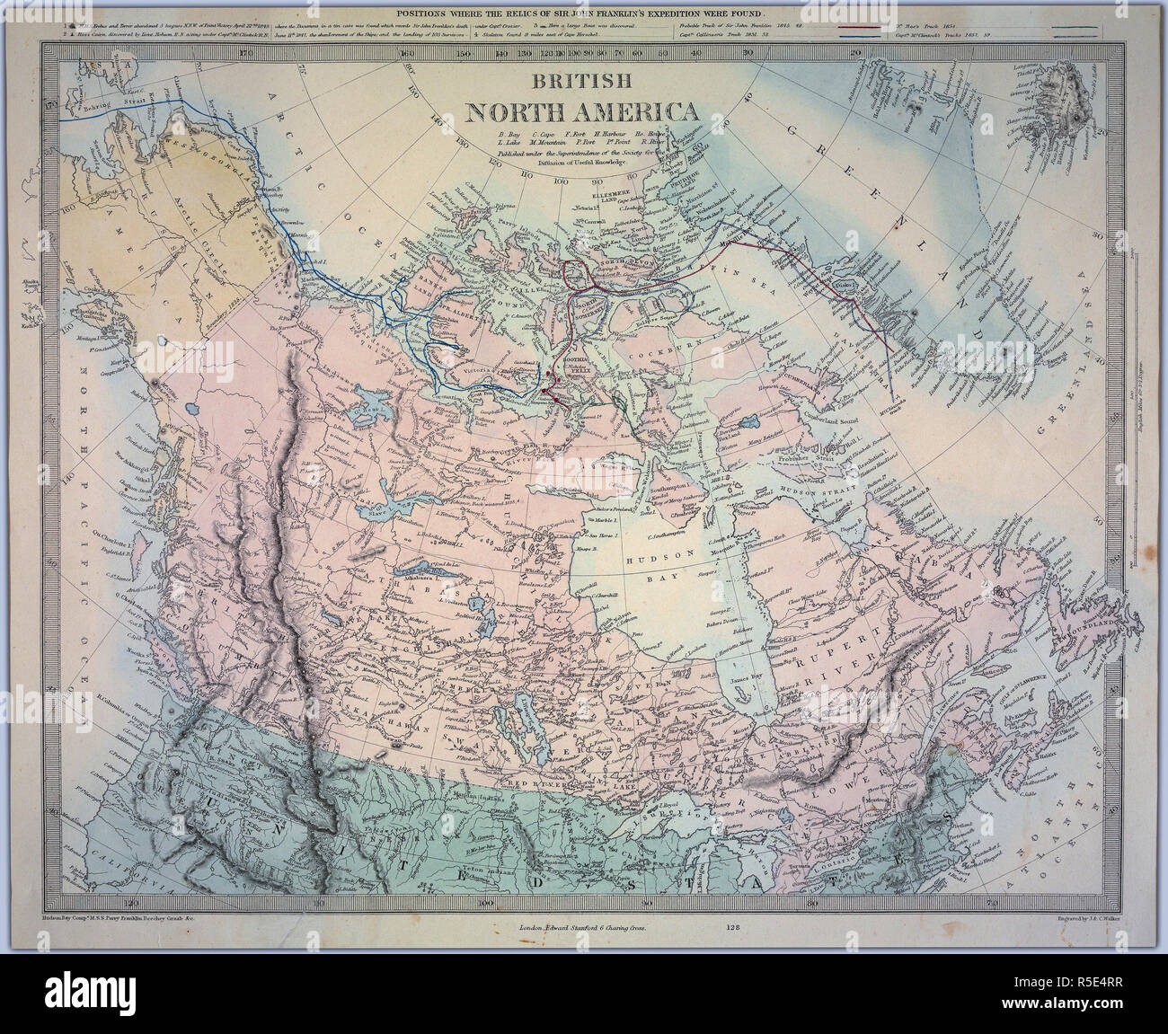 British North America published under the superintendence of the Society for the Diffusion of Useful Knowledge - Creator: J. & C. Walker (Firm)  Credit: UBC Library Stock Photo