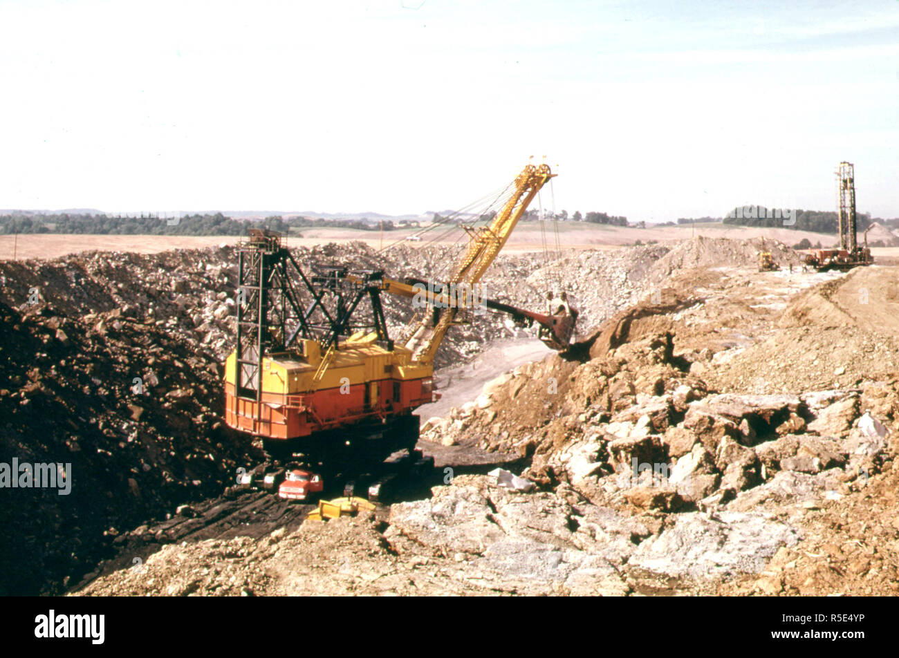 1974 One of the Coal Company Power Shovels Digs for the Solid Fuel at
