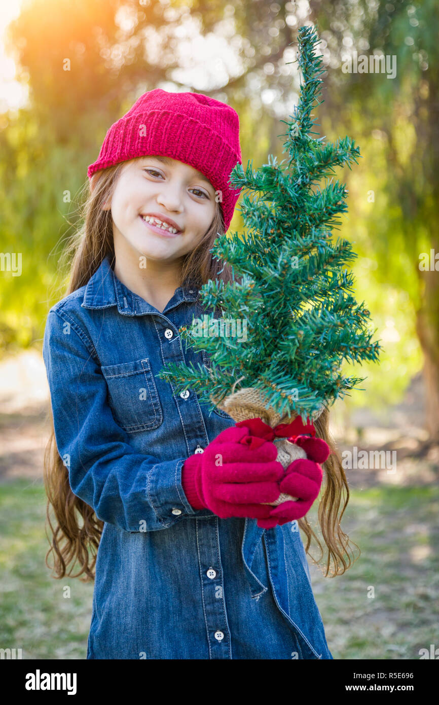 Cute Mixed Race Young Girl Wearing Red 