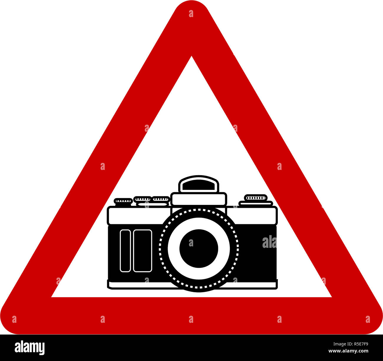 Warning sign with camera symbol Stock Photo - Alamy