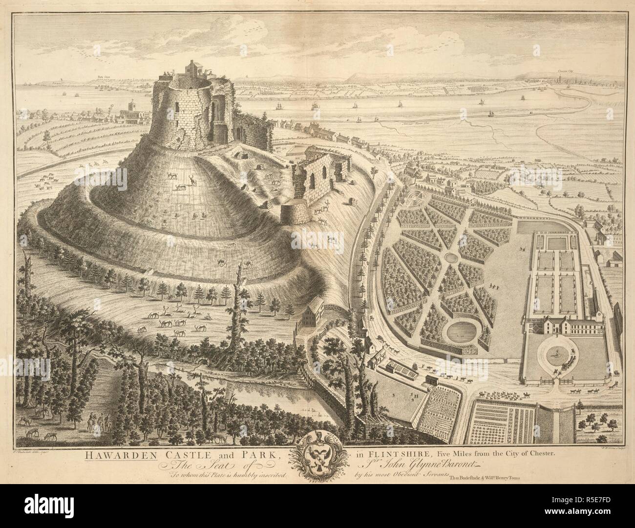 A view of Hawarden Castle and Park in Flintshire. View of Hawarden Castle and Park in Flintshire