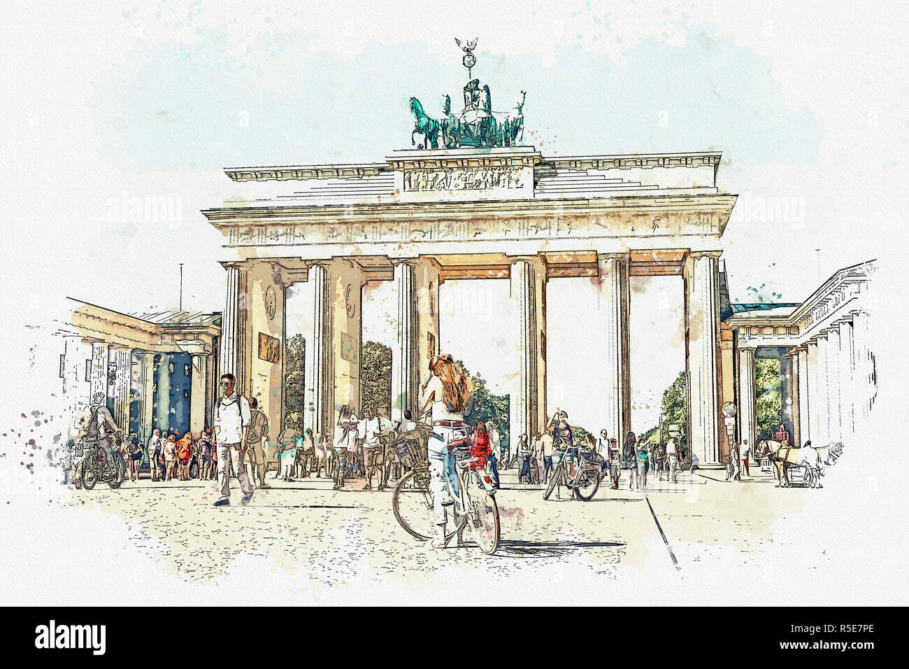 A Watercolor Sketch Or Illustration Of The Brandenburg Gate In Berlin Germany Architectural Monument In Historic Center Of Berlin Stock Photo Alamy A Watercolor Sketch Or Illustration Of The Brandenburg Gate In Berlin Germany Architectural Monument In Historic Center Of Berlin Stock Photo Alamy