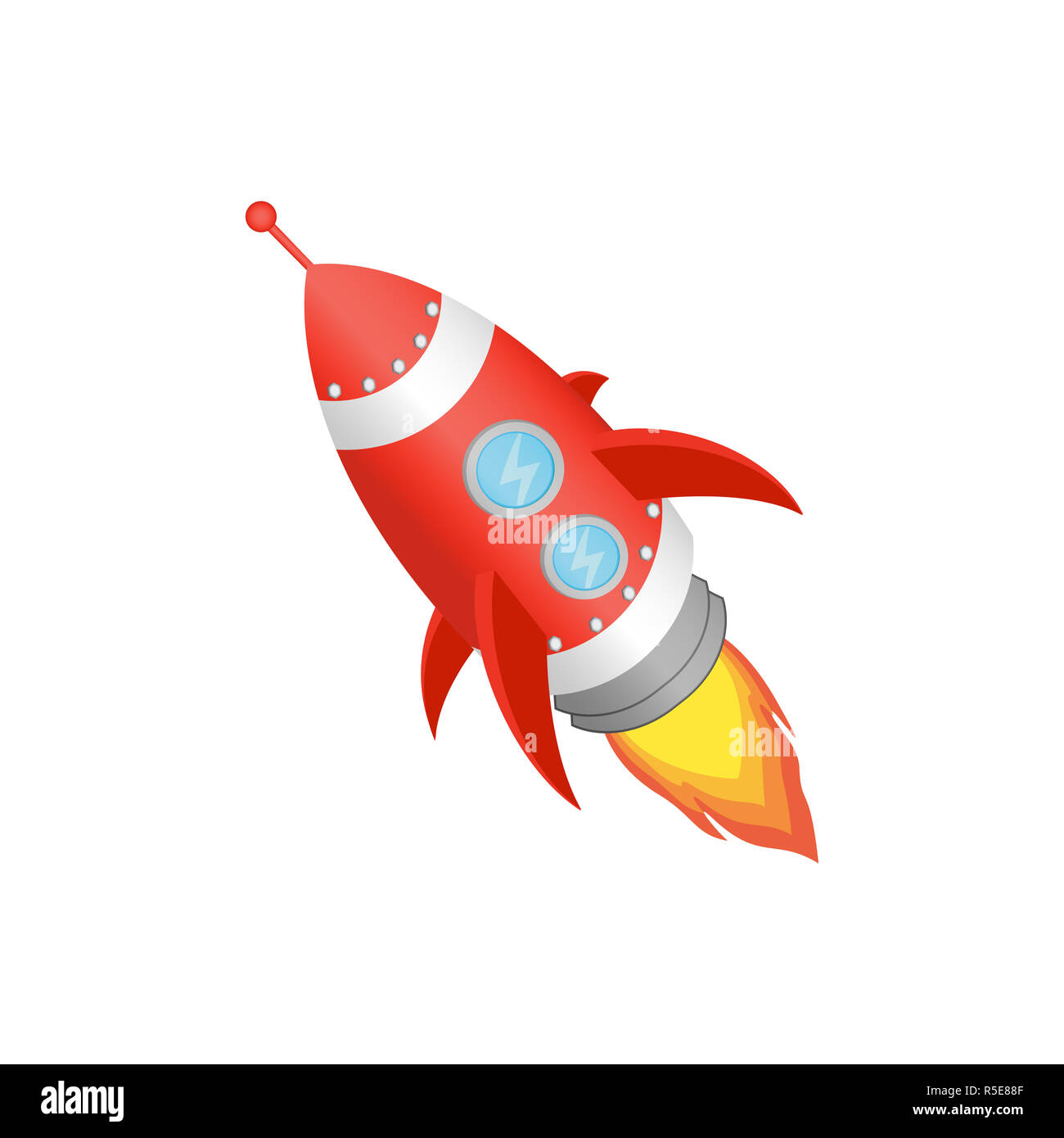 Red Rocket launch. Project Start Up Concept Stock Photo Alamy