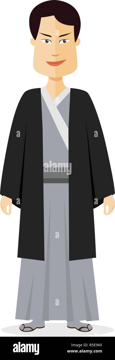 Japanese man people with traditional costume of Japan isolated vector  illustration with traditional costume of Japan isolated on white vector  illustr Stock Vector Image & Art - Alamy