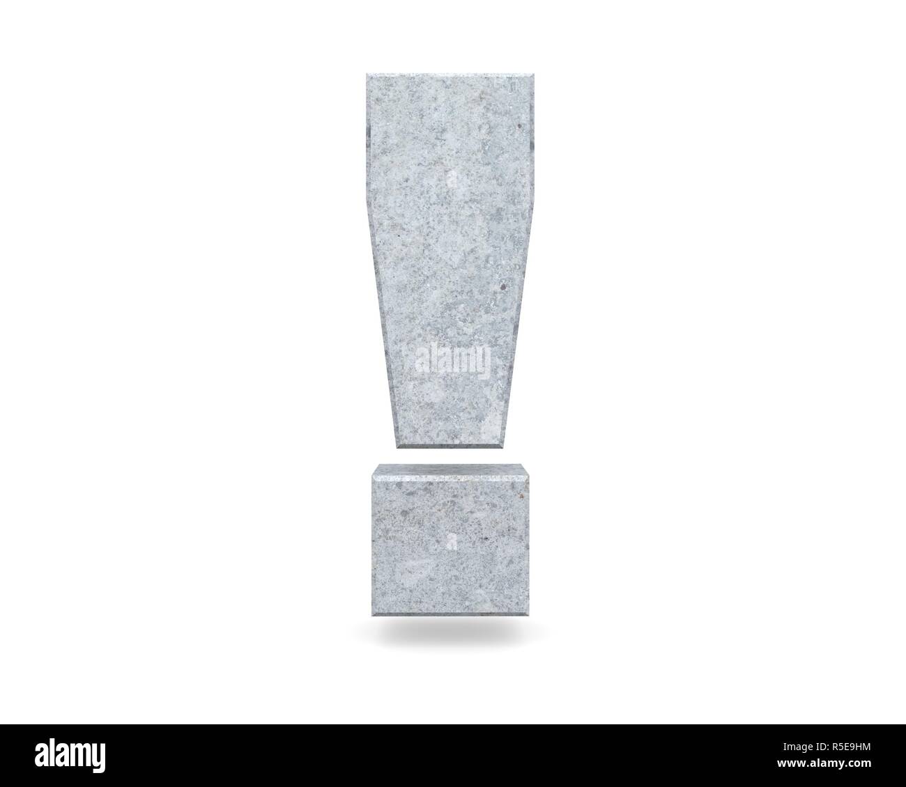 3D rendering concrete symbol - Exclamation mark. 3D render Illustration ...