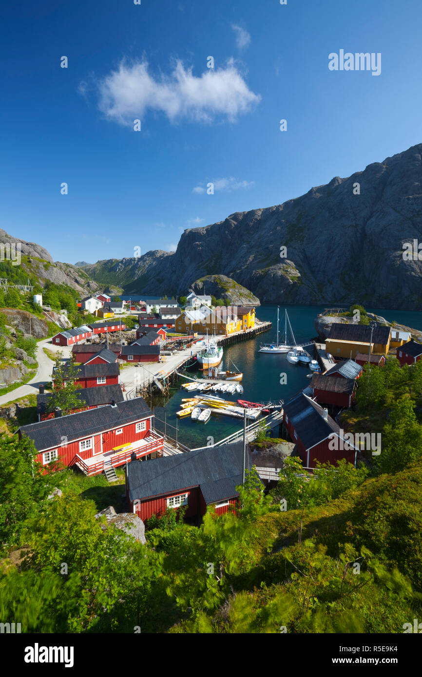 The idyllic fishing village of Nusfjord, Flakstadoy, Lofoten Islands, Nordland, Norway Stock Photo