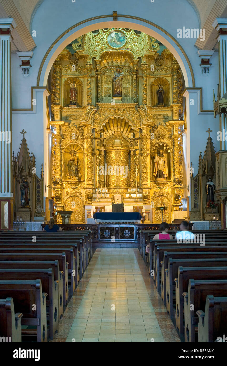 Panama, Panama City, Casco Viejo, The Old Quarter, Altar of Gold, Altar de Oro, Iglesia de San Jose, UNESCO World Heritage Site Stock Photo