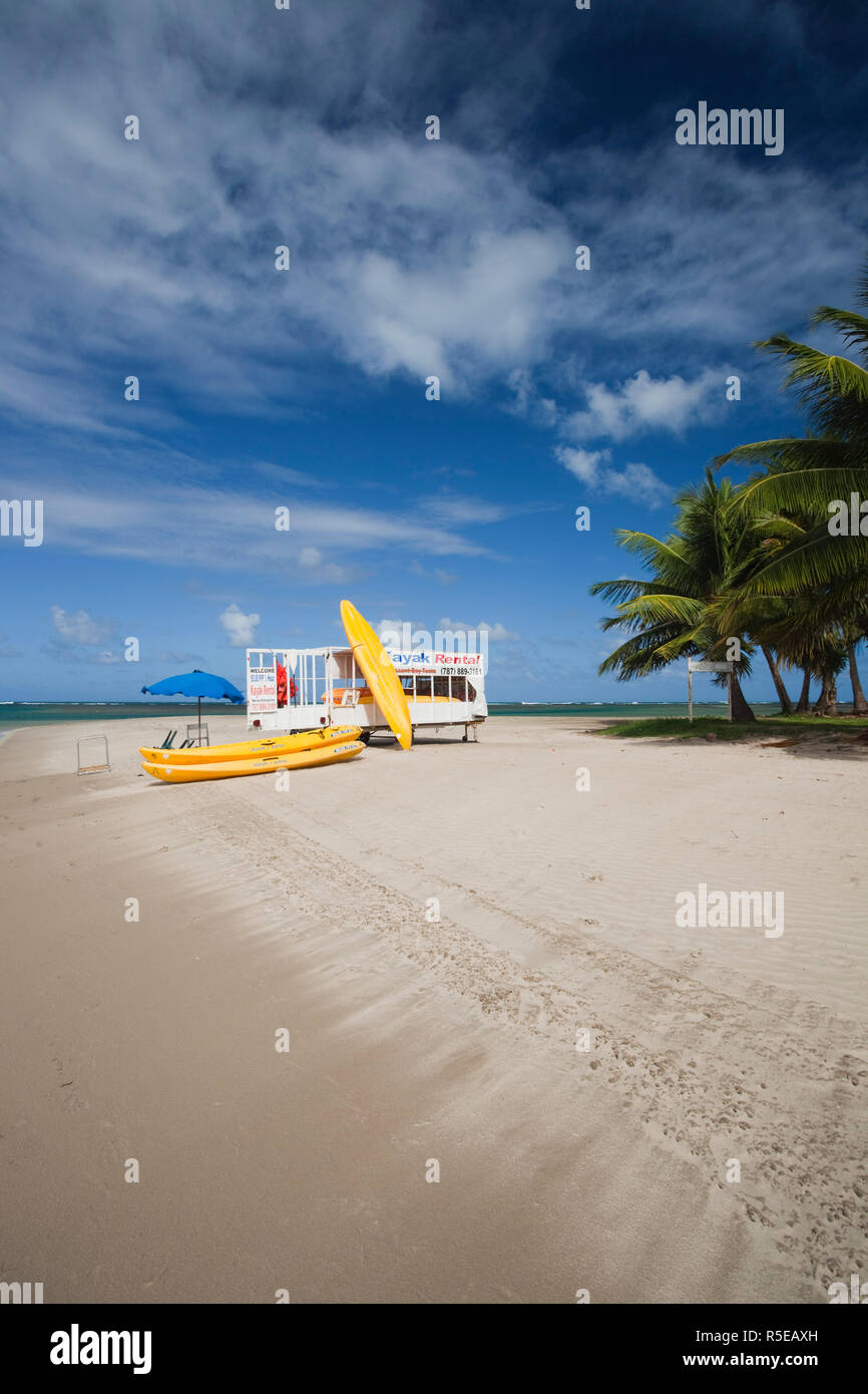 Puerto Rico, East Coast, Luquillo, Playa Luquillo Beach, kayak rentals Stock Photo