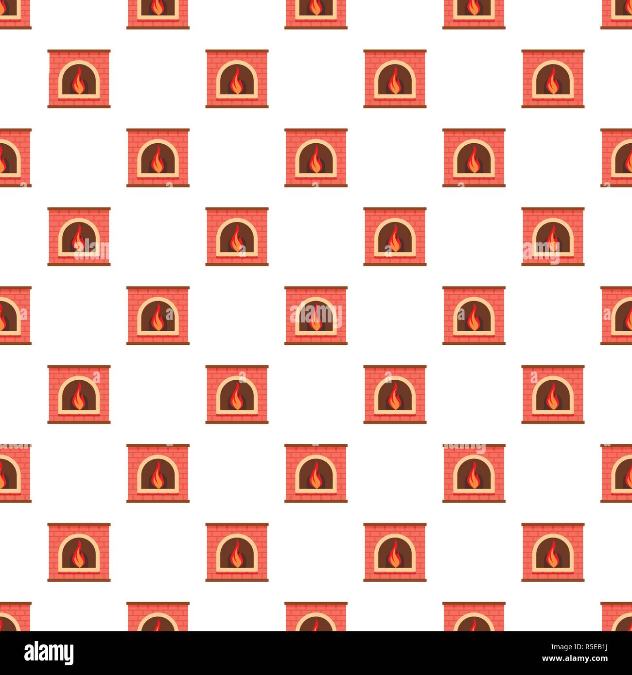 Retro fireplace pattern seamless vector repeat for any web design Stock ...