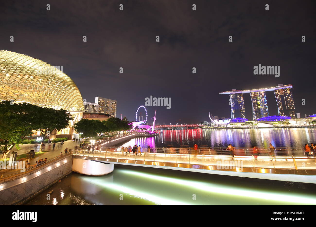 Singapore downtown night cityscape Stock Photo