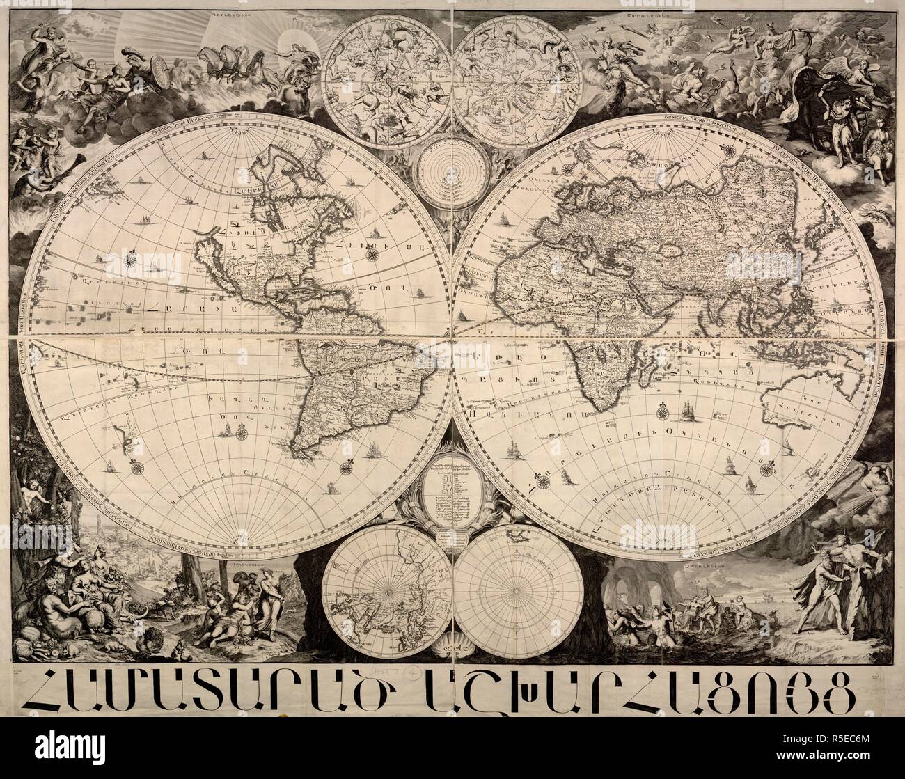 A twin hemisphere world map. Source: Maps *920.(89 Stock Photo - Alamy