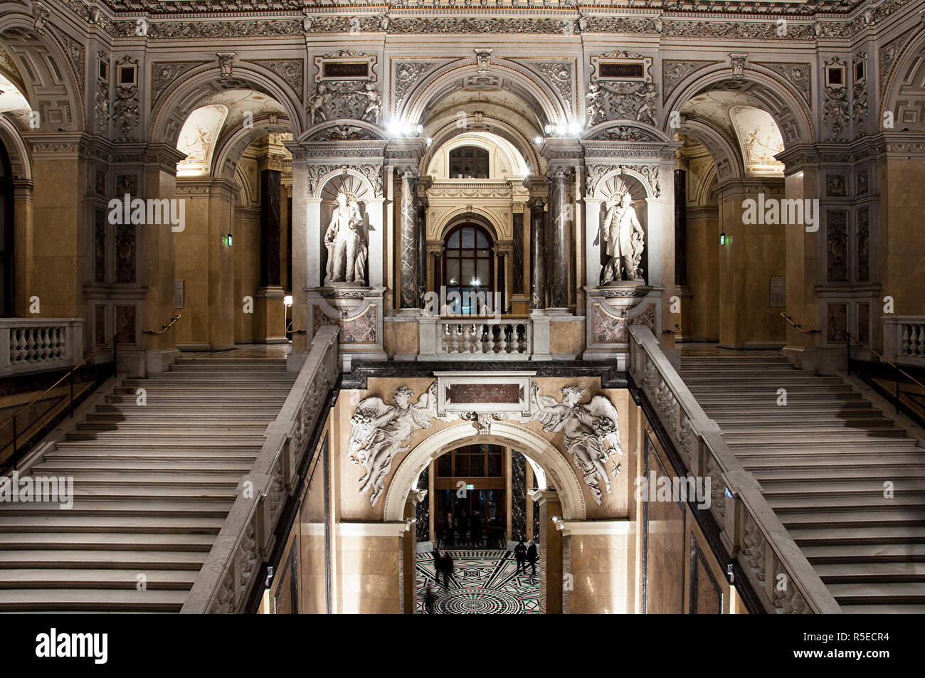 Vienna, Austria - November 24 2018: Internal staircase of the Natural ...