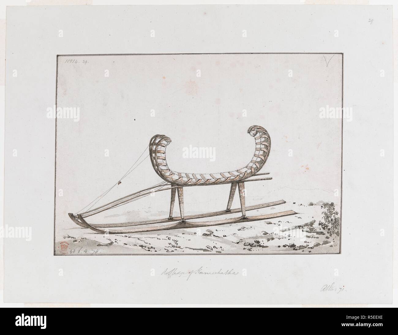 A sledge of Kamchatka. . drawings, some in Indian ink, some