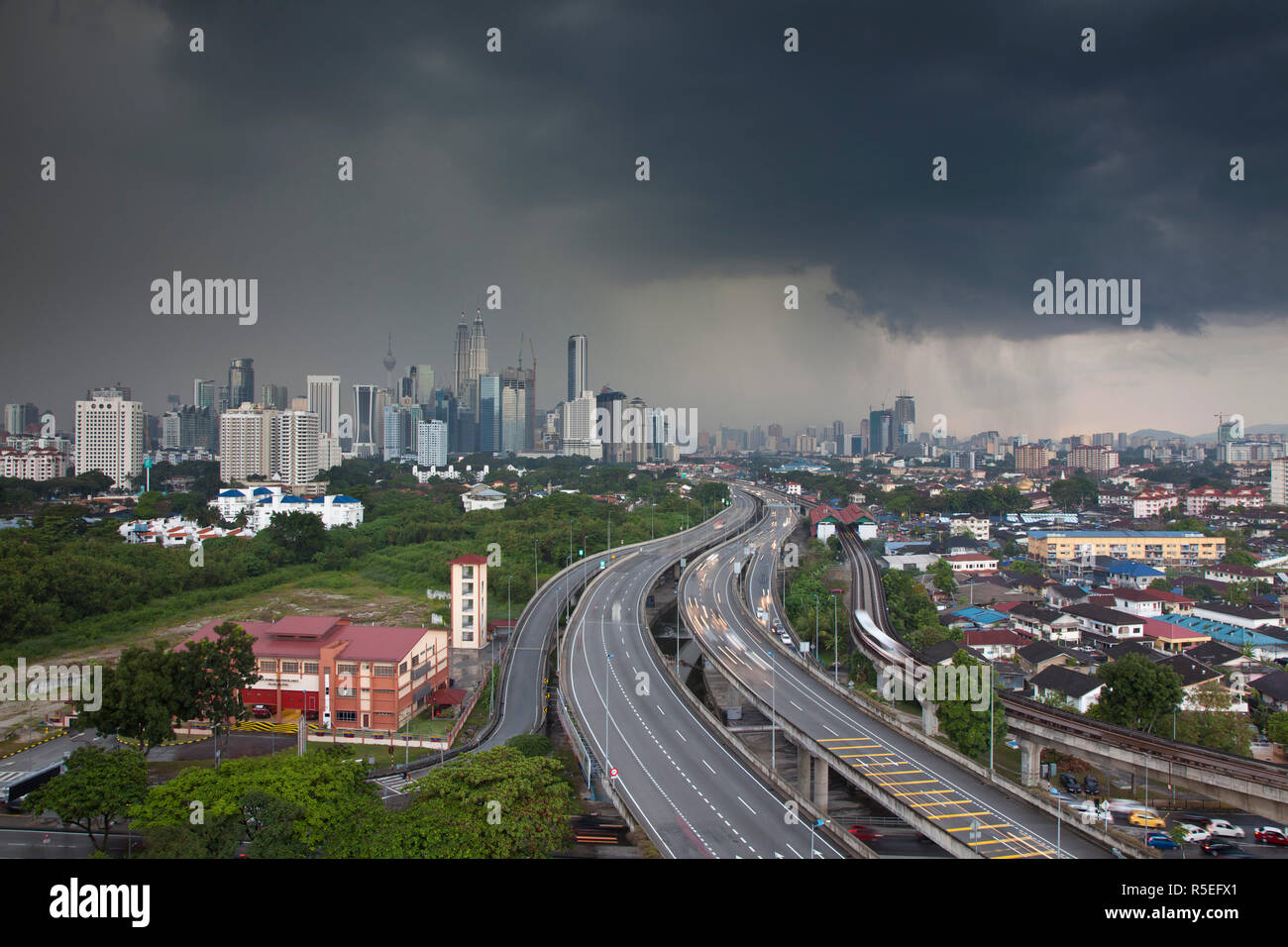 City skyline and Highway, Kuala Lumpur, Malaysia Stock Photo