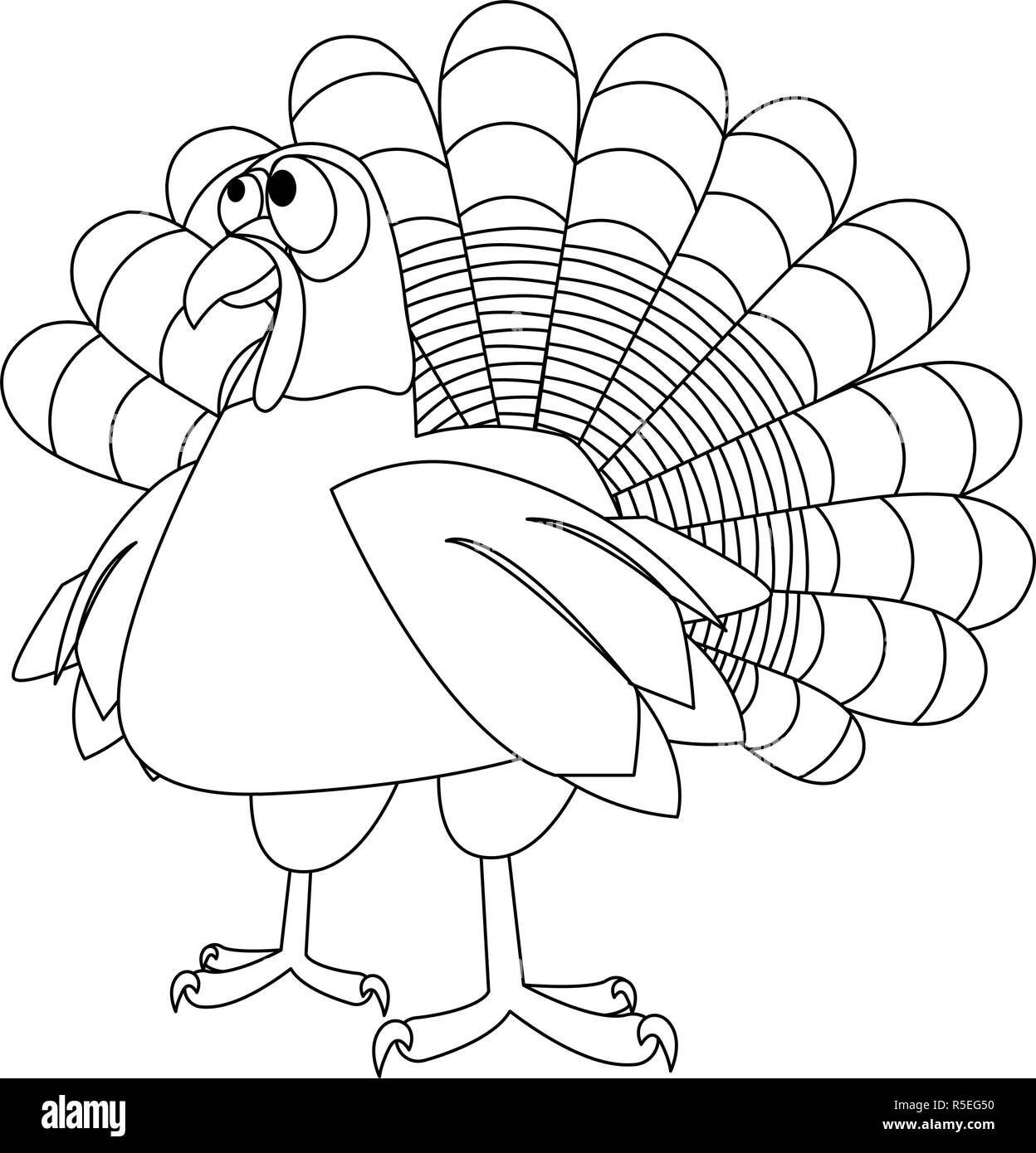 Cute Turkey Animal On White Background Vector Illustration Stock Vector Image Art Alamy