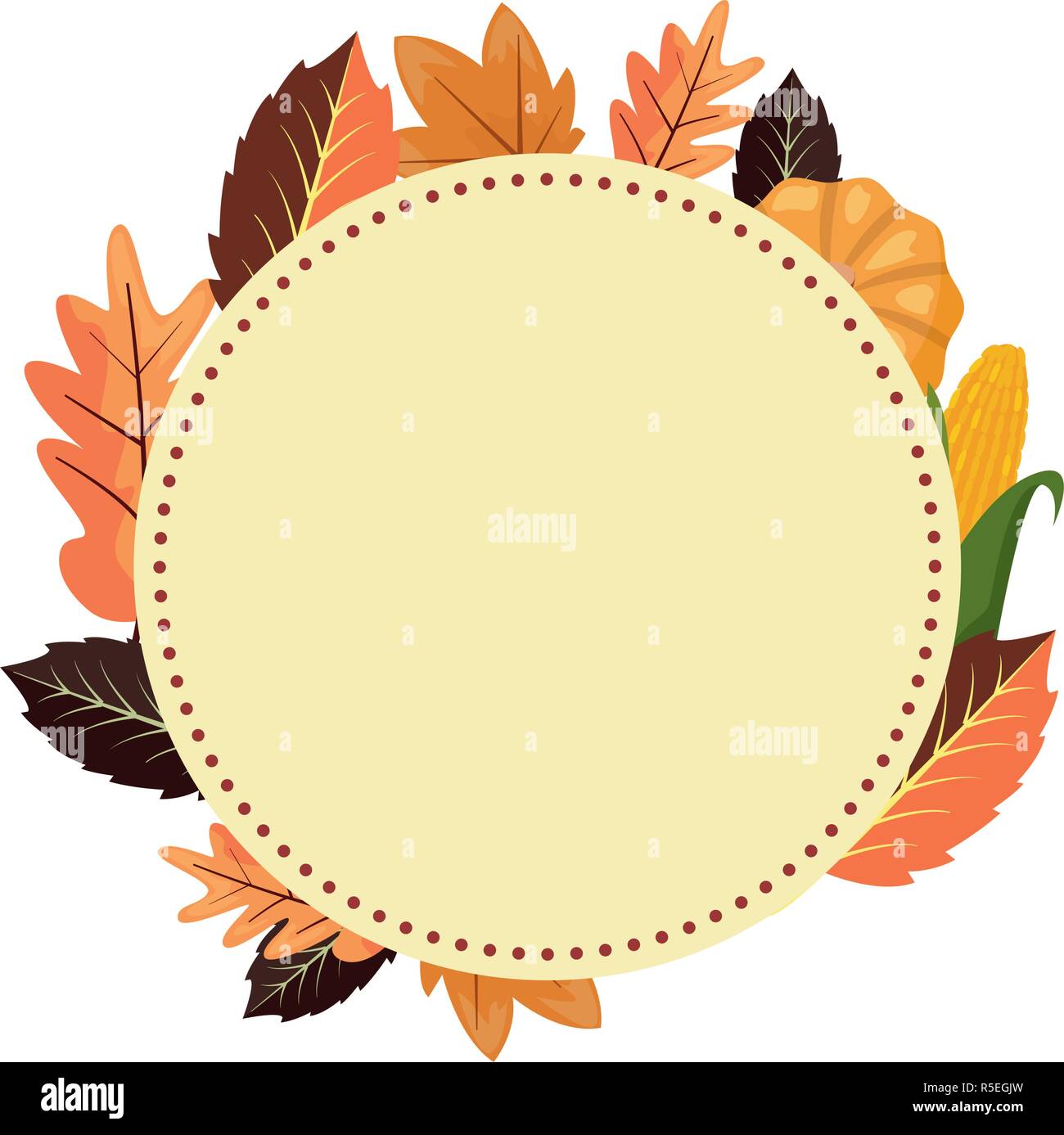 sticker circle decoration leaves background vector illustration Stock Vector Image & Art Alamy
