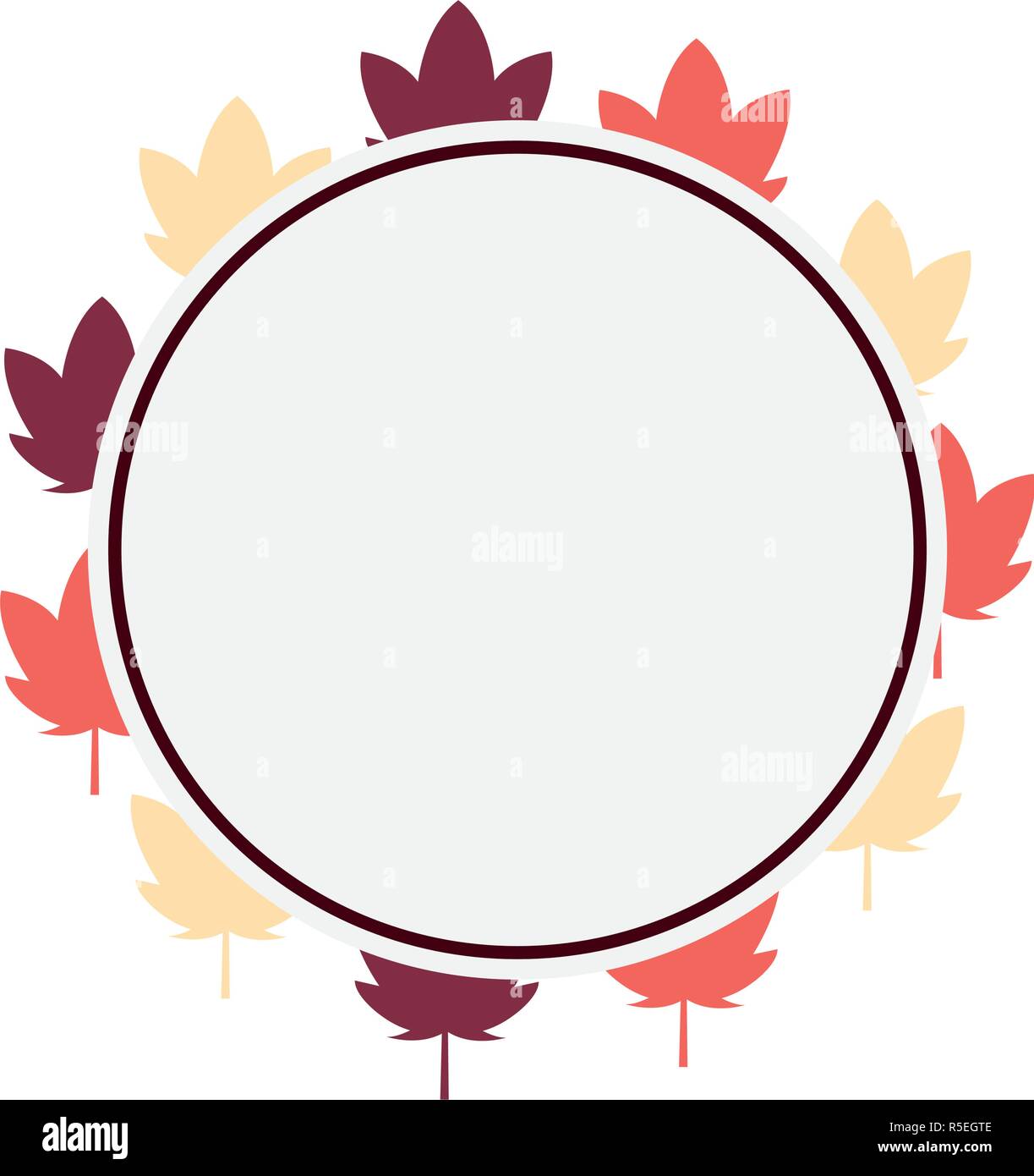 leaves nature autumn label sticker vector illustration Stock Vector ...