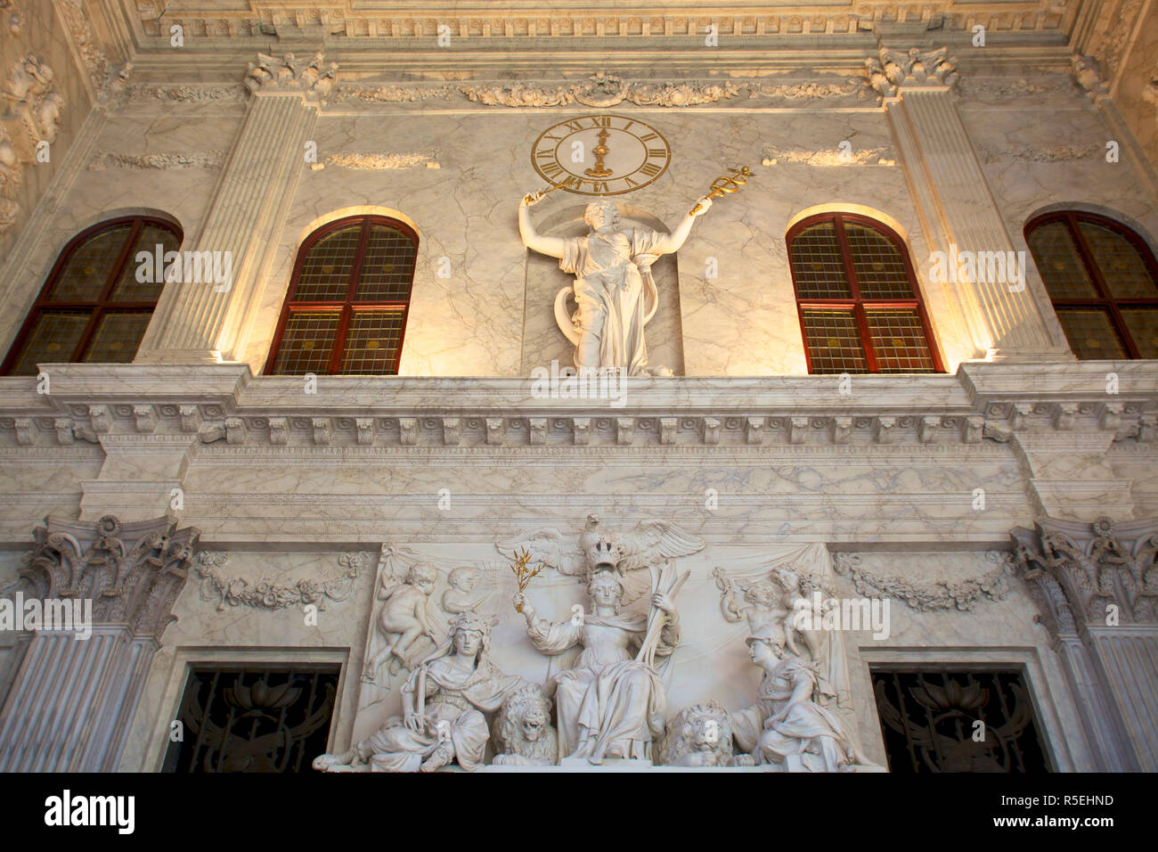 Royal Palace Interior, Amsterdam, Netherlands Stock Photo