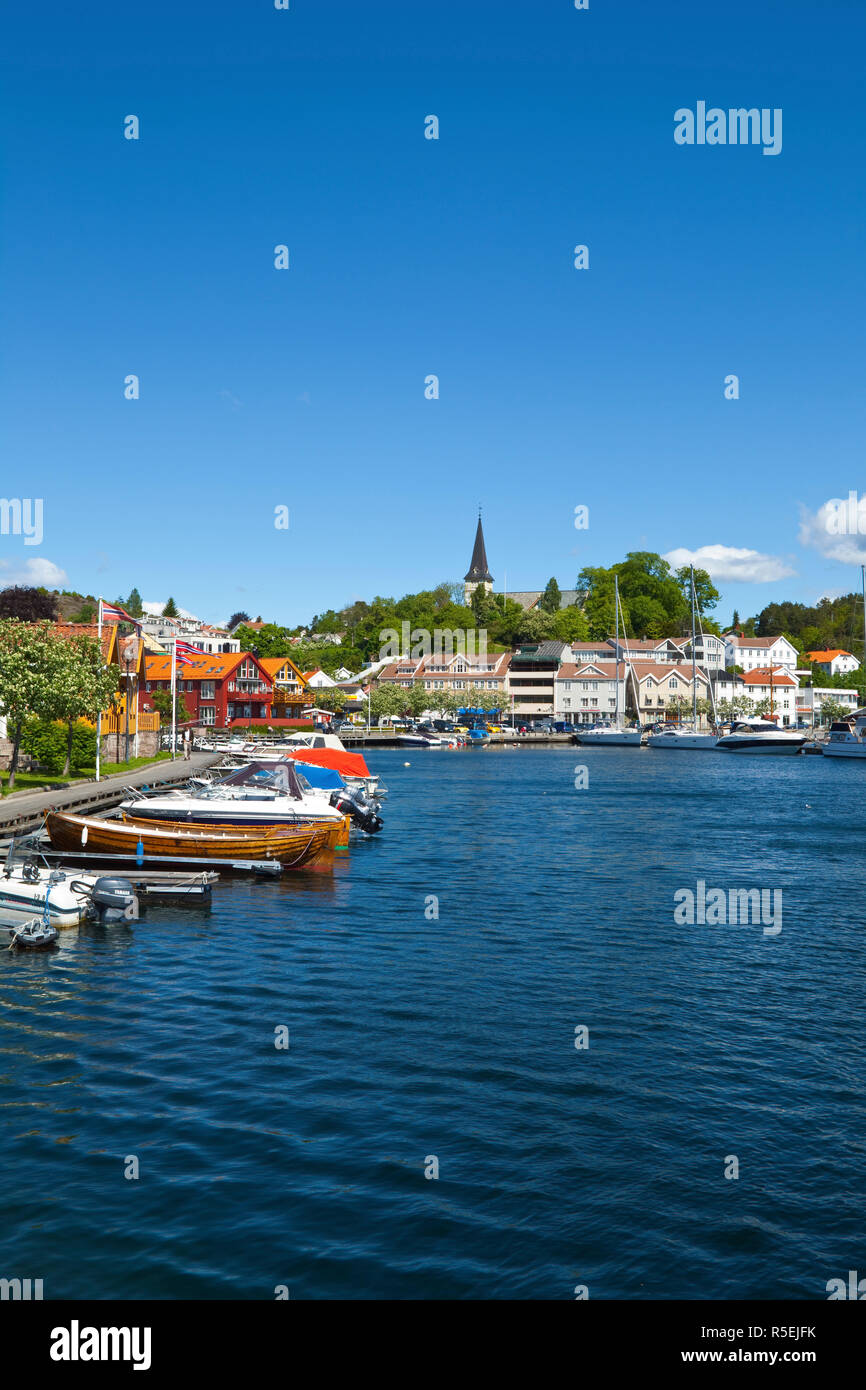 Grimstad's picturesque harbour, Grimstad, Sorlandet, AustAgder, Norway