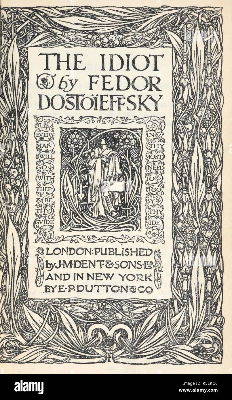 Decorative Title Page With Elaborate Border Design The Idiot Newly Revised Version By Eva M Martin 1914 Source 126 P 1 506 Title Page Author Anon Dostoyevsky Fedor Stock Photo Alamy