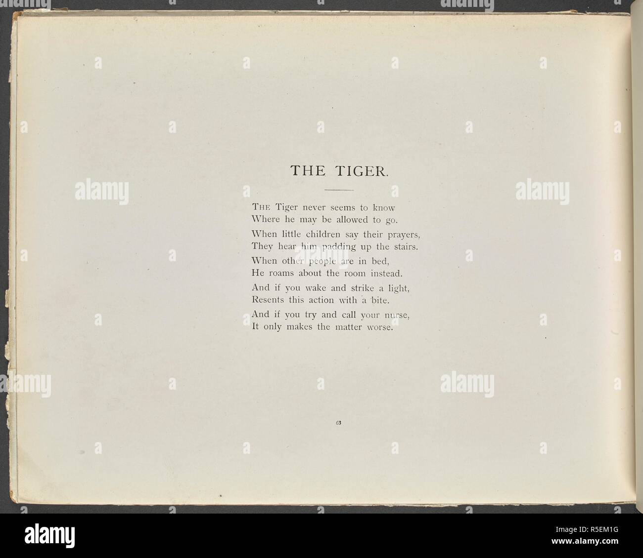 Poem: The Tiger. Tails with a Twist. The verses by â€œBelgian Hare.â€ The pictures by E. T. Reed. London : Edwin Arnold, [1898]. See image 1876 a 30 p69 for accompanying picture. Source: 1876.a.30 page 68. Author: EDWARD TENNYSON REED. Douglas, Alfred Bruce, Lord. Stock Photo